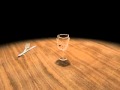 Slowmotion Durchschuss Eines Trinkglasses