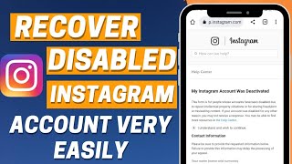How to Recover Disabled Instagram Account (2023) | Disabled Instagram Account