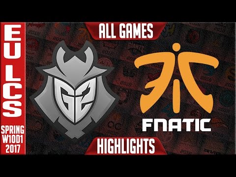 Fnatic vs G2 All Games Highlights - EU LCS W10D1 Spring 2017 - FNC vs G2 All Games