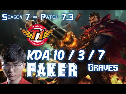 SKT T1 Faker GRAVES vs RENGAR Jungle - Patch 7.3 KR Ranked