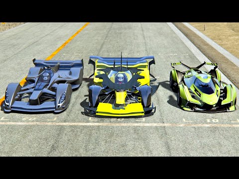 Red Bull VISION X 2030 vs Lamborghini V12 Concept GT vs Red Bull X2019 Competition - Le Mans
