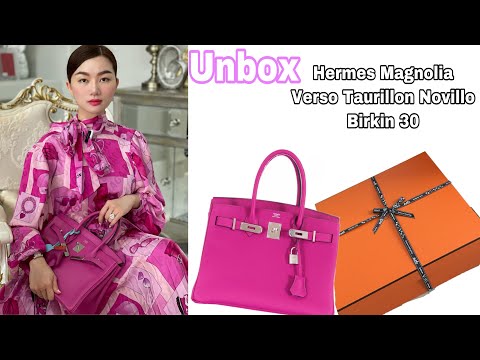 Unbox Hermes Magnolia Verso Taurillon Novillo Birkin 30 Palladium HW (fase 1)