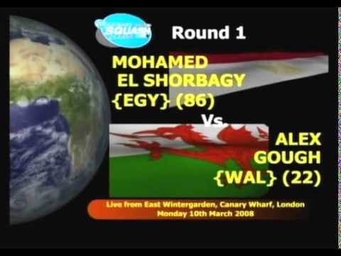 Rare Squash: Canary Wharf 2008 Round 1: [Q] Mohd El Shorbagy (17y old!) vs Alex Gough