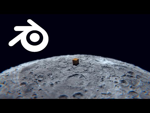 Cardboard Cube on the Moon - Blender CGI