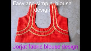 Georgette Blouse Designs | Georgette saree blouse back neck design | by @bhaviboutiquecreations6332