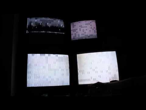 Four Retrono Video Synthesizers - Four CRT TV's - Feedback Loop