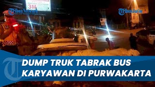 Kronologi Kecelakaan Dump Truk dan Bus Karyawan hingga Tabrak Patung Bima di Purwakarta