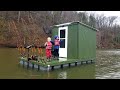 Camping Fishing On Floating Cabin Built From Scratch My Quarantine Bug Out Cabin