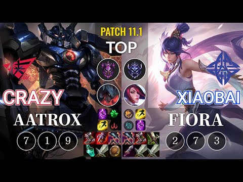 RW Crazy Aatrox vs ES Xiaobai Fiora Top - KR Patch 11.1