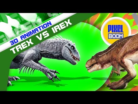 Green Screen Jurassic World T Rex vs Indominus Rex - Footage PixelBoom