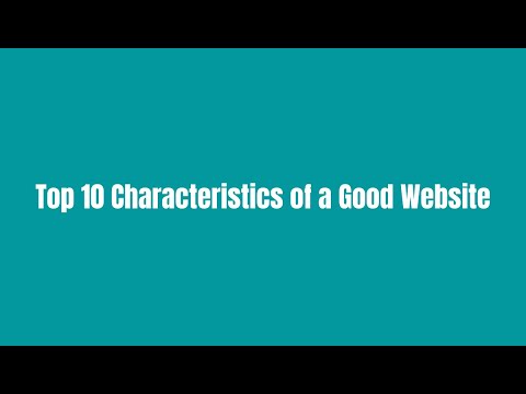 , title : 'Top 10 Characteristics o a good website