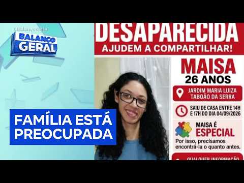 Jovem de 26 anos desaparece em Taboão da Serra, na Grande São Paulo