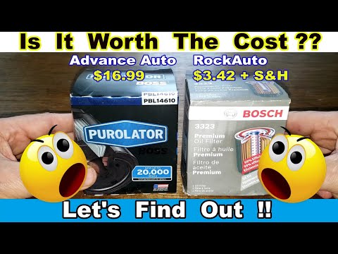 Purolator Boss PBL14610 Oil Filter vs. Bosch Premium 3323 Oil Filter Cut Open Comparison