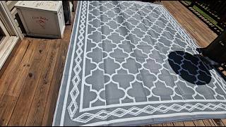 8x10 Outdoor Rug, Large Waterproof Reversible Plastic Straw Mat, Easy Clean Patio Carpet
