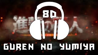 Shingeki no Kyojin [OP 1] - Guren no Yumiya/Linked Horizon | 8D AUDIO