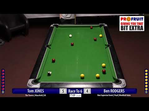 Live Pool Action: Tom Jones v Ben Rogers | Race To 6  | Non Superstar Comp | Blackball Rules | The T