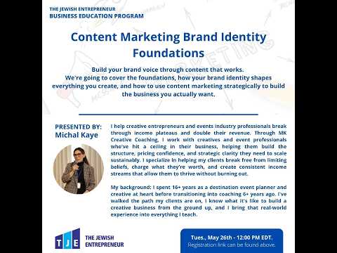 Content Marketing Brand Identity Foundations by Michal Kaye