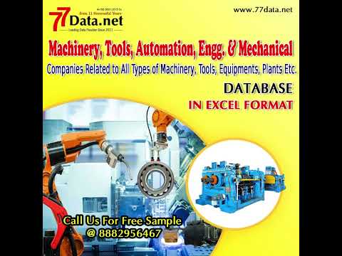 Machinery, tools & automation companies database