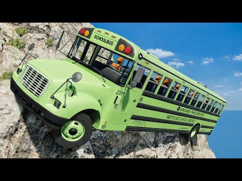 School Bus vs Dangerous Cliff Road 😱 |  BeamNG.drive#176 