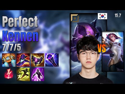 Perfect Top Kennen vs Fiora lol KR solo rank Full Game 15.7 | 퍼펙트 케넨 vs 피오라