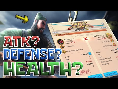 GUAN YU+HARALD: Attack VS Defense VS Health - Rise of Kingdoms