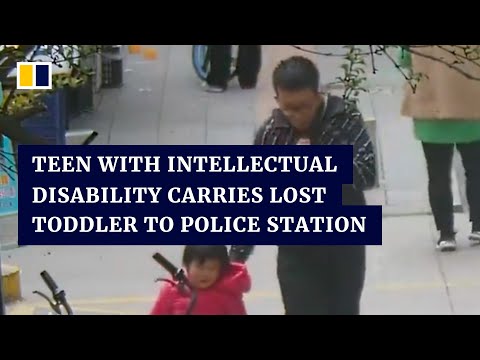 Intellectually-impaired Chinese teenager carries lost toddler to police station