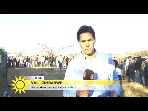 Historiskt val i Zimbabwe idag - Nyhetsmorgon (TV4)