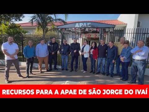 DELEGADO JACOVÓS ENTREGA RECURSOS PARA A APAE DE SÃO JORGE DO IVAÍ