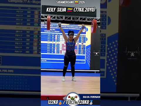 Angie Palacios ganó 3 de oro en los 77 kg, en el Sudamericano de Levantamiento  de Pesas 2026.