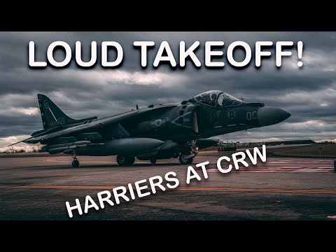 TWO Harriers taking off at CRW! Loud!