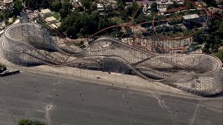 preview picture of video 'Six Flags Colossus Farewell Magic Mountain Roller Coaster Now Closed Valencia California'