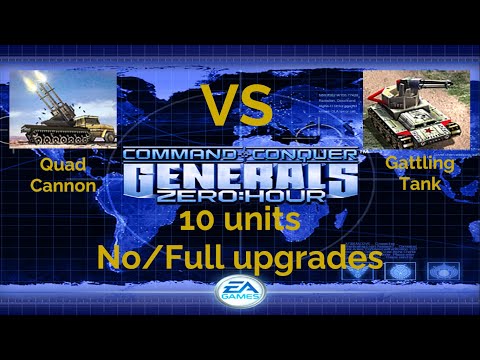 Command and Conquer Generals ZeroHour 10 Quad Cannons VS Gattling Tanks