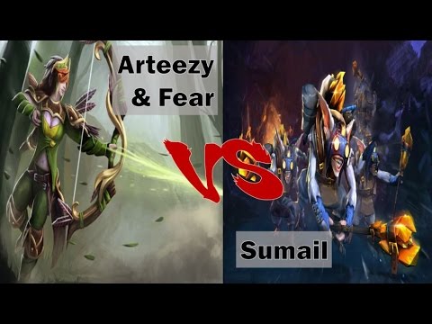 Arteezy and Fear VS Sumail in Rank