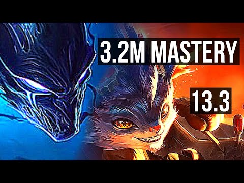 NOCTURNE vs RUMBLE (MID) | 3.2M mastery, 1300+ games, 5/2/9 | KR Master | 13.3