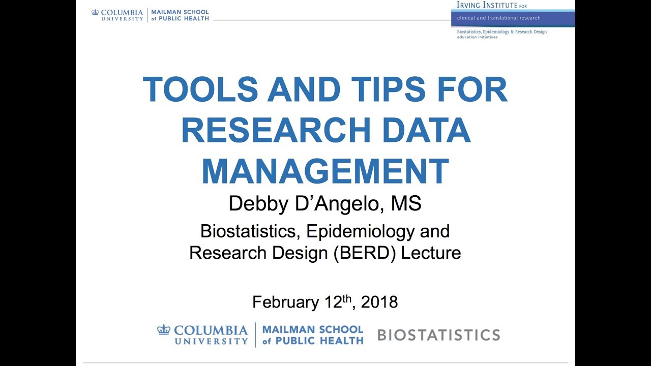 Tools and Tips for Research Data Management