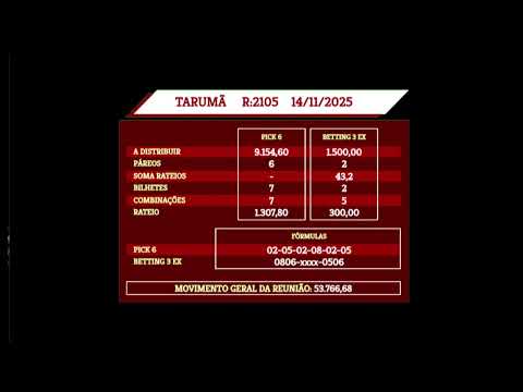 Transmissão  Jockey Club SP -  TARUMÃ - 14/11/2025