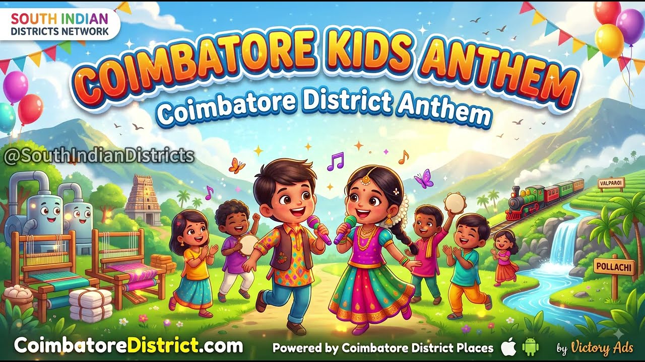 Coimbatore Kids Anthem 🎶 | English Children's Song |Coimbatore District Anthem #SouthIndianDistricts
