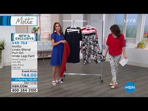 Motto LinenBlend PullOn WideLeg Pant