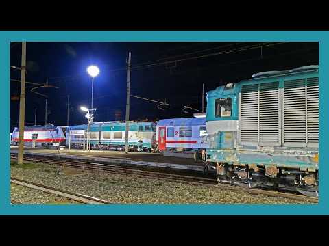UN TRAFFICO FERROVIARIO davvero  STRAORDINARIO alla stazione Cancello Scalo in  NOTTURNA (P.1/2).