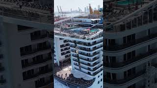 MSC World America #cruise Ship docked #portofmiami rear view drone July19 2025 #cruiselife
