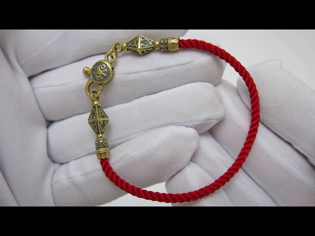 Срібний церковний браслет "Альфа та омега" бхн55 Відео огляд