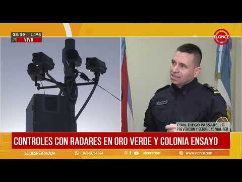 Controles con radares en Oro Verde y Colonia Ensayo - 17/09/25