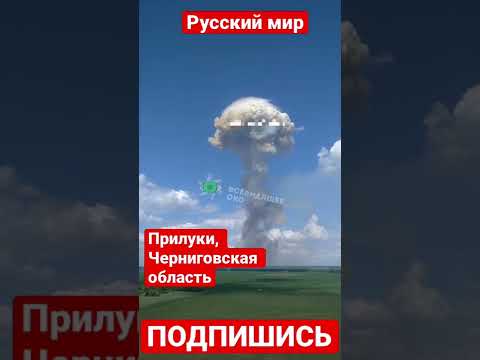 ‼️ Огромный гриб от взрыва после удара ракеты.Прилуки, Черниговская область
