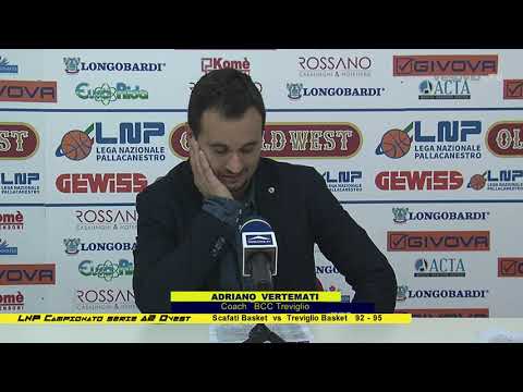 LNP Serie A2 Ovest Scafati Basket vs Treviglio Basket 92-95 post gara Coach Vertemati e Perdichizzi