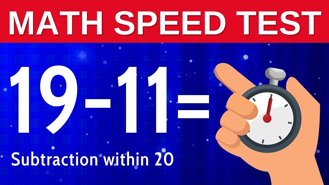 Subtraction within 20 - Speed Math | Math Quiz up to 20, Subtraction For First Grade, Second Grade