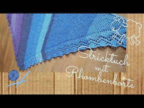 Knitted scarf with diamond border