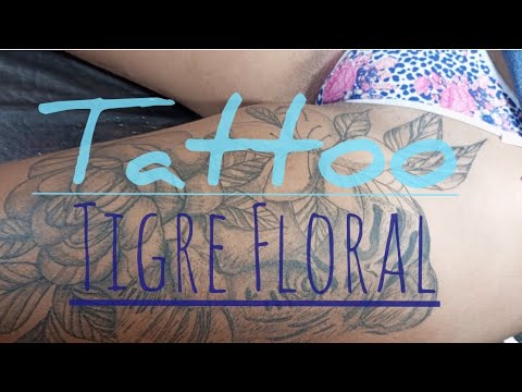 Tattoo Tigre Floral Whip Shading tatuagem feminina