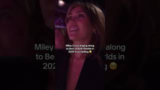 Miley Cyrus singing along to “Best of Both Worlds” 🥹