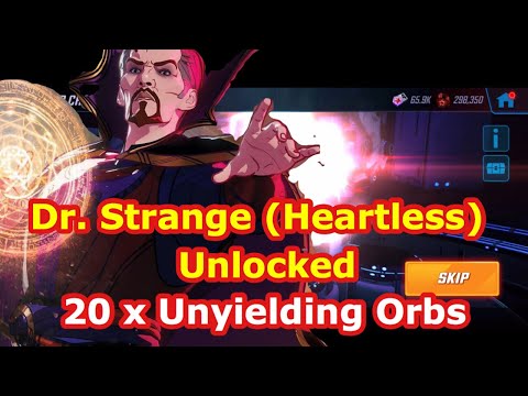 Dr. Strange Heartless Unlocked | 20 x Unyielding Orb Opening | Best Orbs Ever | Marvel Strike Force