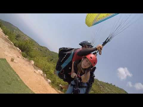 Tandem Paragliding (Strong Wind-Twist Takeoff) Alanya 2017
